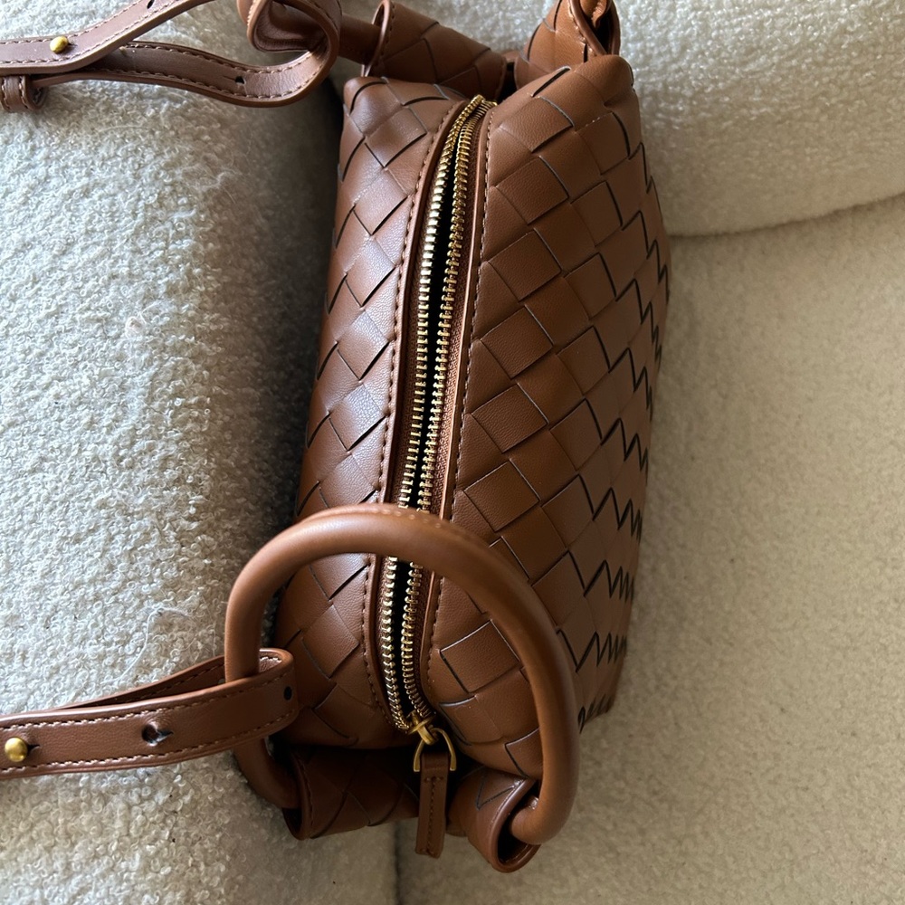Anthropologie Tan Woven Crossbody Bag